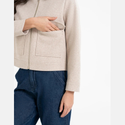 Damska KURTKA BOMBERKA przejściowa BEŻOWA z kołnierzem MORAJ